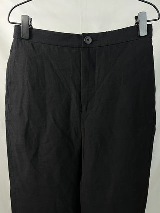 Linen Blend Wide-Leg Trousers