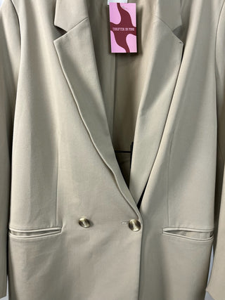Sand Double-Breasted Blazer