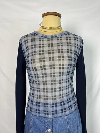 Checkered Sheer Top