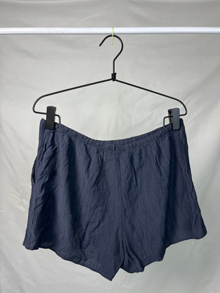 Crinkle Button-Front Shorts