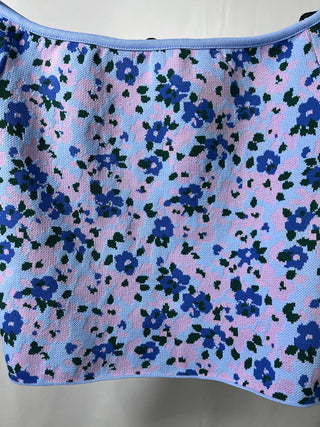 Blue Floral Off-Shoulder Croptop