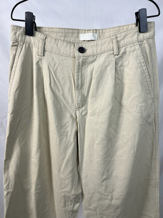 Sandstone Tailored Wide-Leg Trousers