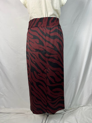 Burgundy Zebra Skirt