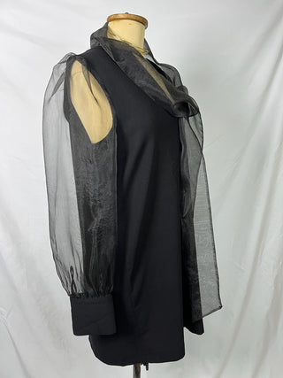 Noir Tie-Neck Dress