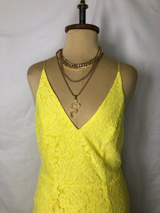 Mid-Ruffle Lace Dress