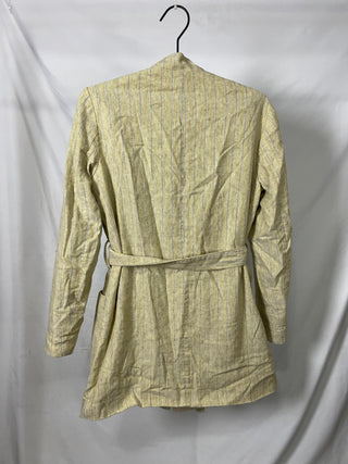 Pinstripe Belted Blazer