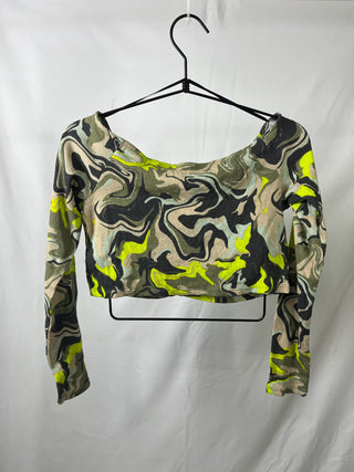 Neon Camo Ruched Croptop