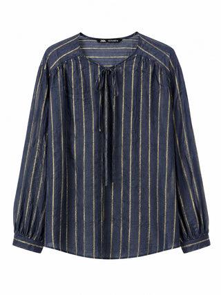 Metallic Striped Blouse