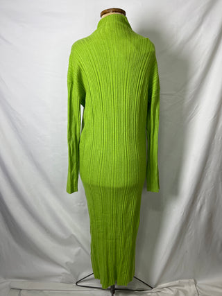 Lime Ribbed Knit Dress