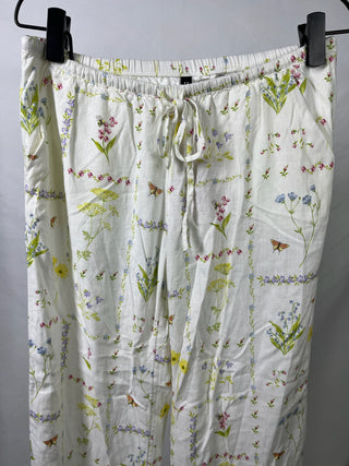 Leafy Linen-Blend Pants