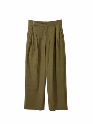 Pleated Wide-Leg Trousers