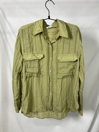 Olive Sheer Pocket Shirt