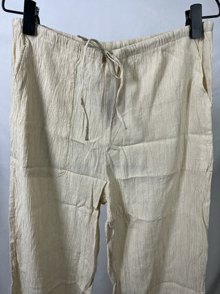 Beige Crinkly Lounge Pants