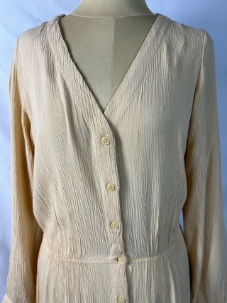 Sand Beige Textured Maxi Dress