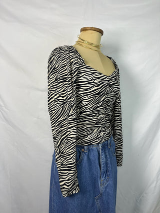 Scrunched Zebra Top