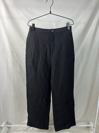 Linen Blend Wide-Leg Trousers