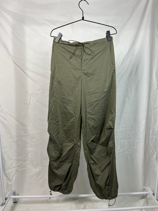 Olive Drawstring Parachute Pants