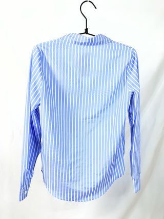 Sky Blue Striped Button-Down Shirt