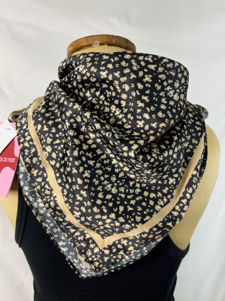 Leopard Satin Square Scarf