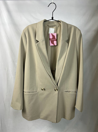 Sand Double-Breasted Blazer
