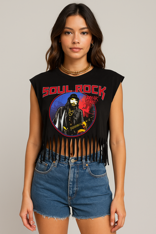 Fringe Graphic Crop Tee