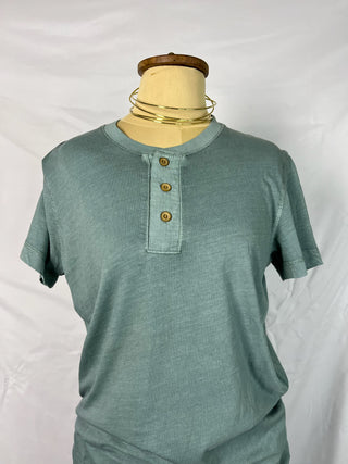 Sage Button-Up Tee