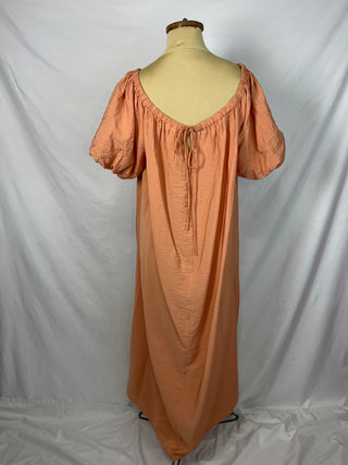 Apricot Breeze Puff Sleeve Dress