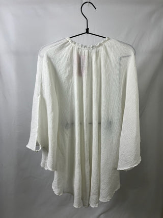 Sheer Ivory Tie-Up Blouse