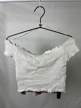 White Smocked Croptop