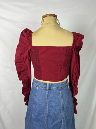 Ruffled Cropped Blouse