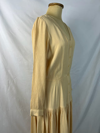 Sand Beige Textured Maxi Dress
