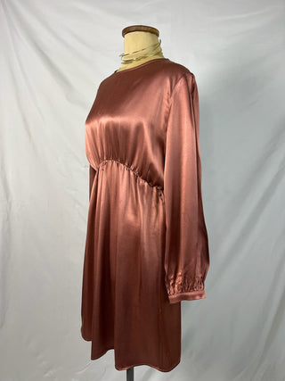 Gathered Satin Dress
