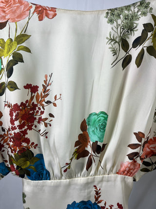Vintage Bloom Wrap Blouse