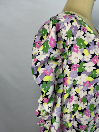 Puffy Sleeve Floral Dress