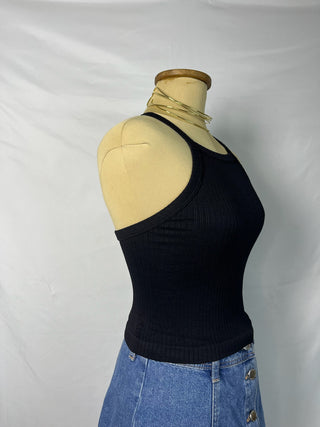 Ribbed Cross-Back Tank