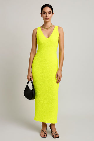Neon Yellow Knit Dress