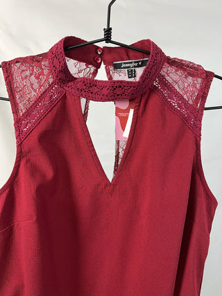 Red Wine Lace Blouse
