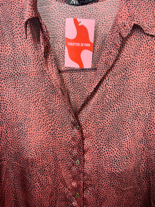 Burgundy Leopard Sheer Blouse