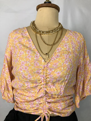 Floral Smocked Back Blouse