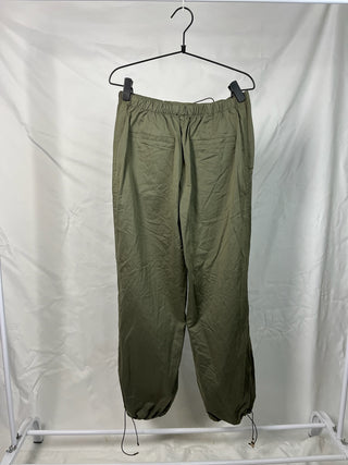 Olive Drawstring Parachute Pants