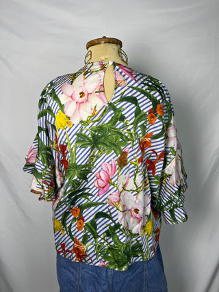 Stripey Floral Blouse