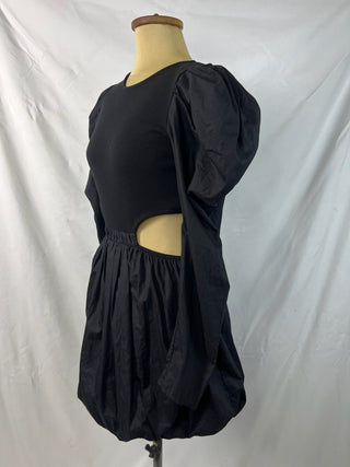 Puff Sleeve Cut-Out Mini Dress
