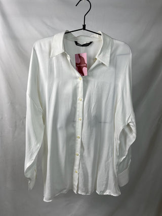 Ivory Relaxed Button-Down Blouse