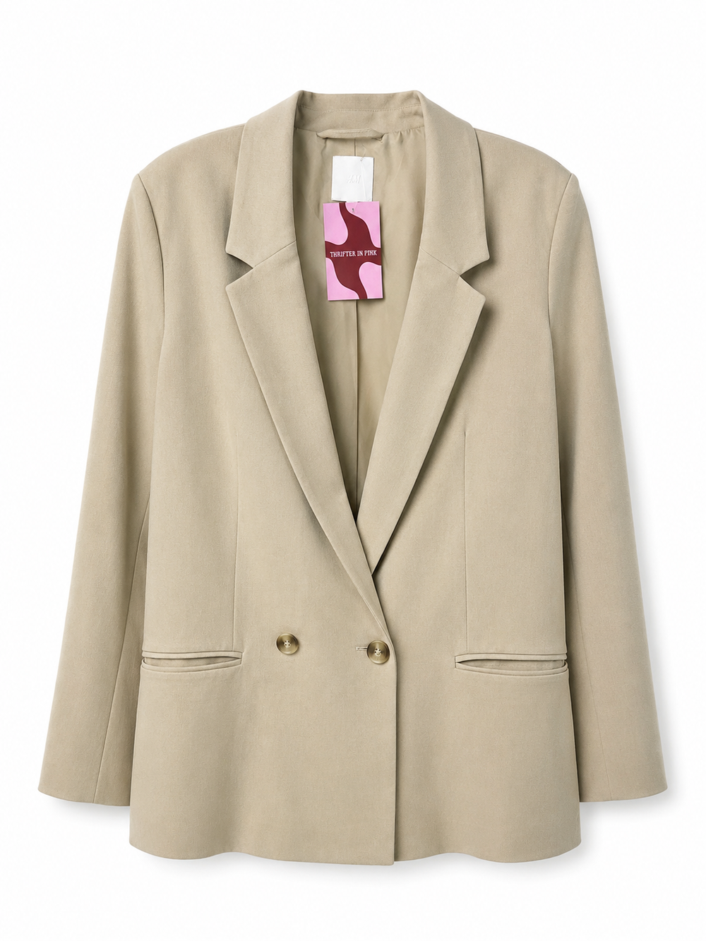 Sand Double-Breasted Blazer