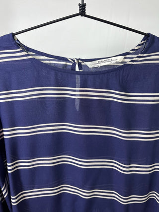 Striped Ruffle Hem Blouse