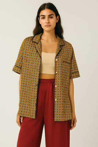 Golden Geo Satin Shirt
