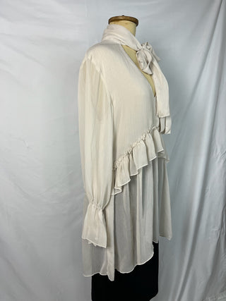 Chic Ruffle Tie-Neck