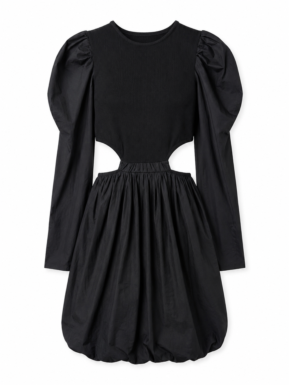 Puff Sleeve Cut-Out Mini Dress