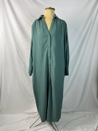 Sage Green Oversized Shirt Maxi Dress