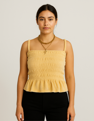 Peach Smocked Top